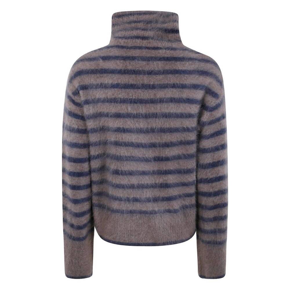 NEW LISA YANG women's floren truffle brushed stripe sweater in night fall brushe - Picture 2 of 3